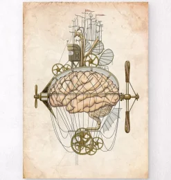 Codex Anatomicus Brain Anatomy^Steampunk brain art print