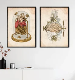 Codex Anatomicus Heart Anatomy^Steampunk heart art print