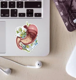 Codex Anatomicus Stickers^Stomach anatomy sticker - Floral