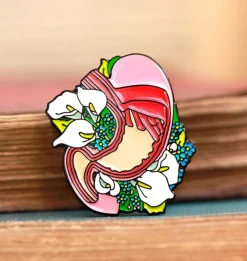 Codex Anatomicus Enamel Pins^Stomach with flowers - Enamel pin