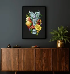 Codex Anatomicus Various Organs^Thyroid adenoma - Floral - Black
