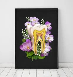 Codex Anatomicus Dental Anatomy^Tooth anatomy - Floral - Black
