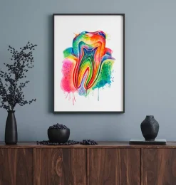 Codex Anatomicus Dental Anatomy^Tooth anatomy art - Watercolor splash