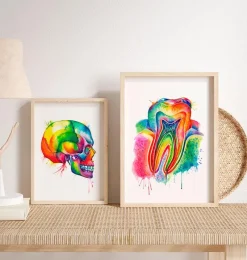 Codex Anatomicus Dental Anatomy^Tooth anatomy art - Watercolor splash