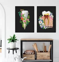 Codex Anatomicus Dental Anatomy^Tooth anatomy III - Floral - Black