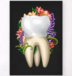 Codex Anatomicus Dental Anatomy^Tooth anatomy IV - Floral - Black