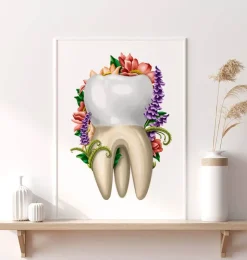 Codex Anatomicus Dental Anatomy^Tooth anatomy IV - Floral - White