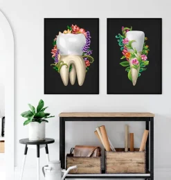 Codex Anatomicus Dental Anatomy^Tooth anatomy IV - Floral - Black