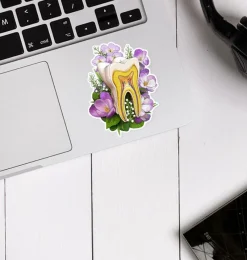 Codex Anatomicus Stickers^Tooth anatomy sticker II - Floral