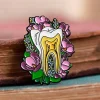 Codex Anatomicus Enamel Pins^Tooth with flowers - Enamel pin