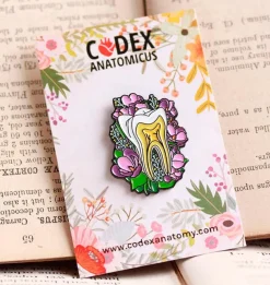 Codex Anatomicus Enamel Pins^Tooth with flowers - Enamel pin