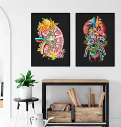 Codex Anatomicus Kidney & Liver^Urinary system - Floral - Black