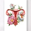 Codex Anatomicus Obstetrics & Gynecology^Uterus anatomy - Floral - White