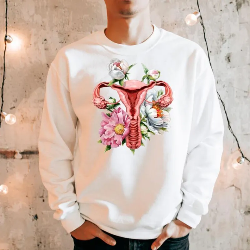 Codex Anatomicus Sweatshirts^Uterus Unisex Sweatshirt - Floral
