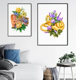 Codex Anatomicus Various Organs^Vestibular system - Floral - White